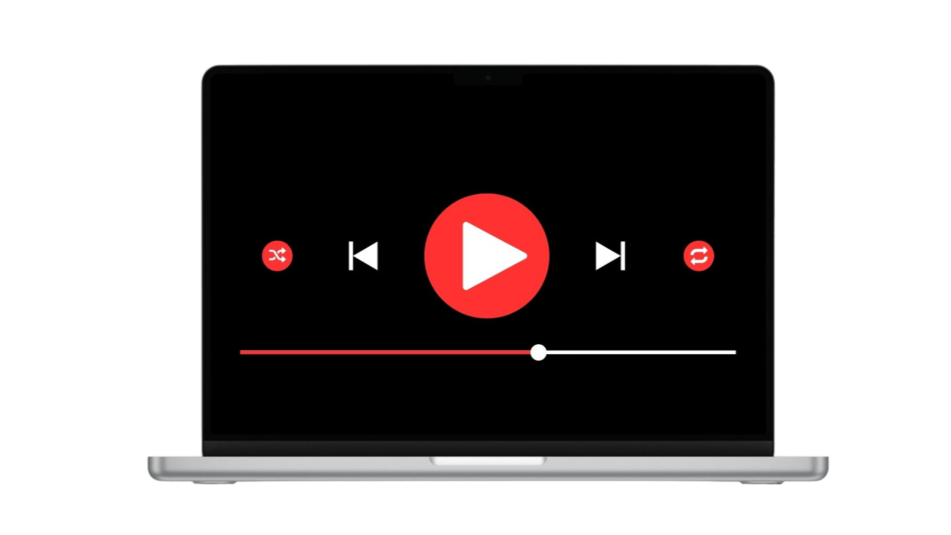 Notebook exibindo player de vídeo, representando o Aulão ao vivo
